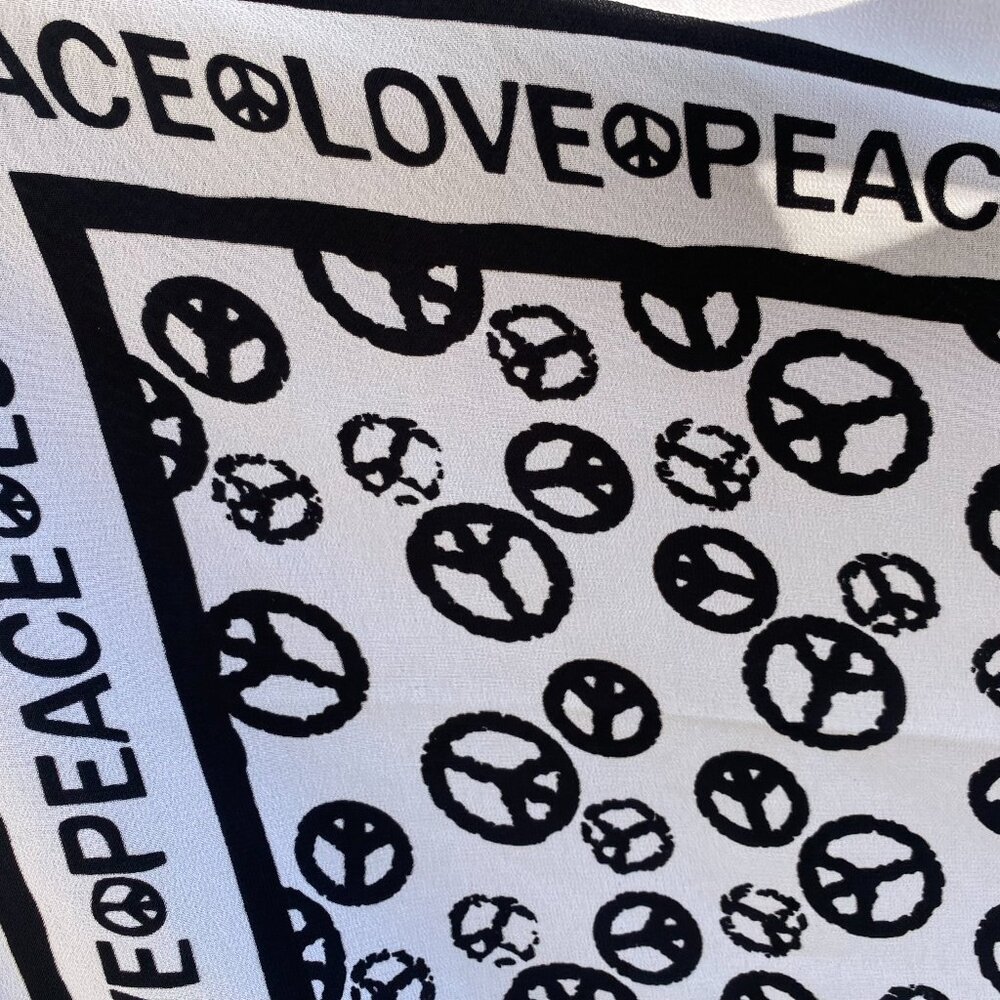 Rae Dunn Peace Red Mug & Black White Peace Scarf Set - Picture 3 of 13